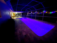pool at night - 10 different LED pool light colors